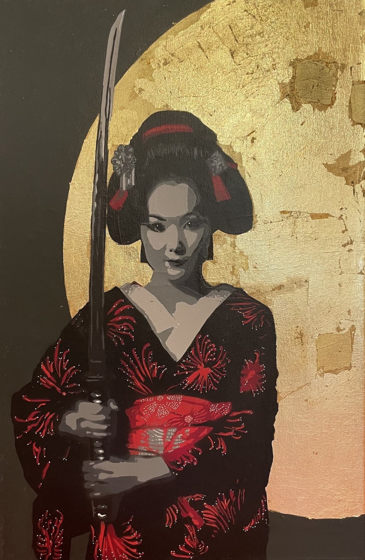 geisha-mit-blattgold-mrsasa-popart-streetart-urbanart-galerie-hamburg-popstreetshop